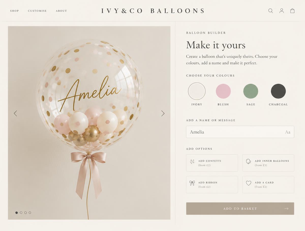 Ivy&co balloon builder — design your own balloon